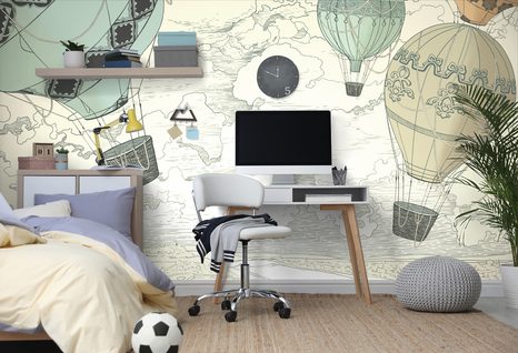 SELBSTKLEBENDE TAPETE LUFTBALLONS IN FARBEN - SELBSTKLEBENDE TAPETEN - TAPETEN