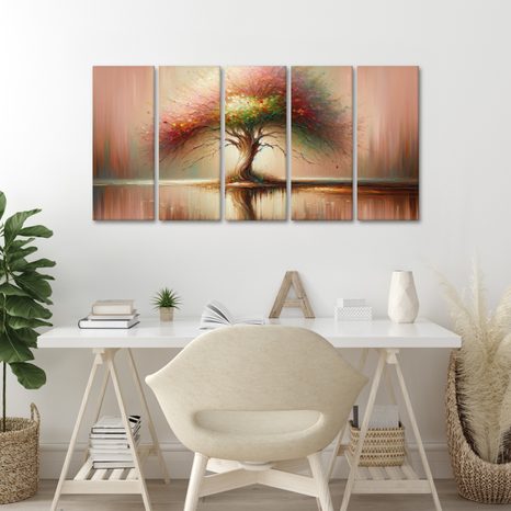 5-DELNA SLIKA DREVO ŽIVLJENJA Z ODSEVOM - SLIKE DREVESA ŽIVLJENJA - SLIKE