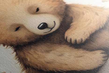 OBRAZ ZASNĚNÝ MEDVÍDEK - ZASNĚNÁ ZVÍŘÁTKA - OBRAZY