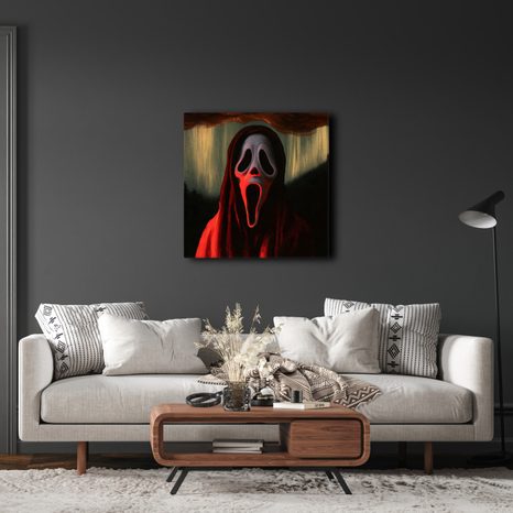 WANDBILD HORRORFIGUR UNTER ROTEM HIMMEL - HALLOWEEN- UND HORROR-BILDER - BILDER