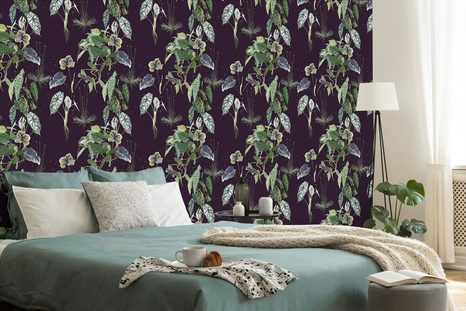 TAPETE PFLANZEN AM NACHTHIMMEL - TAPETEN MIT NATURMOTIVEN - TAPETEN