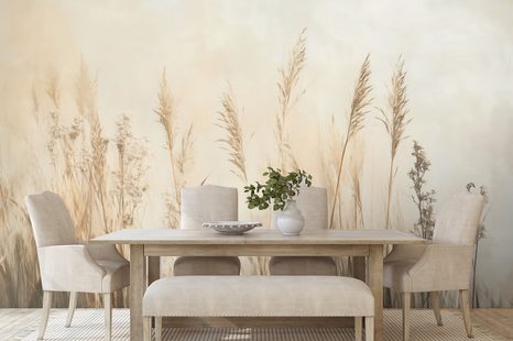 SAMOLEPIACA TAPETA SUCHÉ RASTLINY V BÉŽOVEJ FARBE - SAMOLEPIACE TAPETY - TAPETY