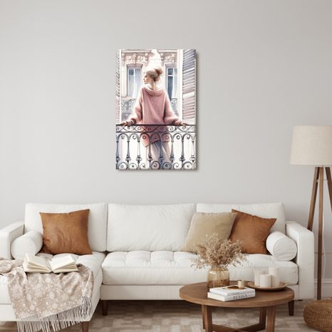 WANDBILD BLICK AUS PARISER FENSTER - WANDBILDER FRAUEN - BILDER