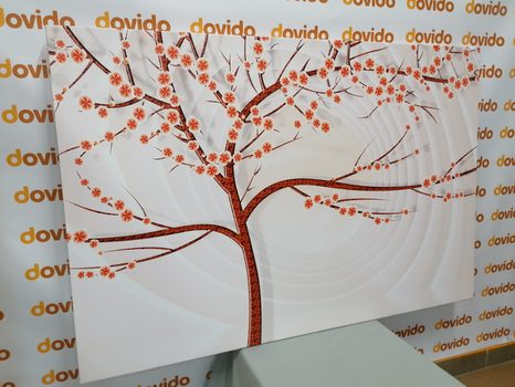 CANVAS PRINT MODERN TREE ON AN ABSTRACT BACKGROUND - ABSTRACT PICTURES - PICTURES