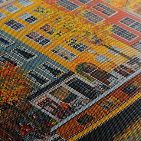 WANDBILD BUNTE HÄUSER UND BOOT - BUNTE HÄUSER - BILDER