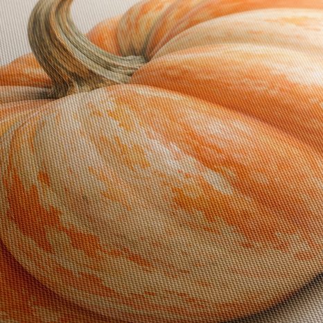 QUADRO SU TELA – ZUCCA ARANCIONE CREMA IN PRIMO PIANO - QUADRI HALLOWEEN E HORROR - STAMPE E QUADRI