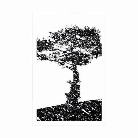 PLAGÁT SILUETA STROMU - ČIERNOBIELE - PLAGÁTY