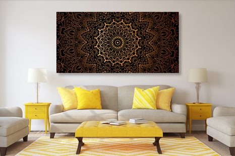 OBRAZ VINTAGE MANDALA V INDICKÉM STYLU - OBRAZY FENG SHUI - OBRAZY