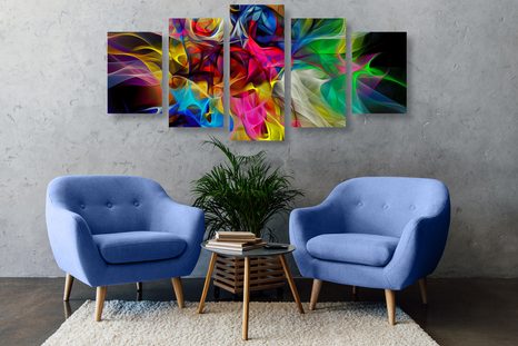TABLOU 5-PIESE HAOSUL DE CULOARE ABSTRACTĂ - TABLOURI ABSTRACTE - TABLOURI