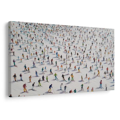 VÁNOČNÍ OBRAZ ZIMNÍ RADOVÁNKY NA SVAHU - VÁNOČNÍ A ZIMNÍ OBRAZY - OBRAZY