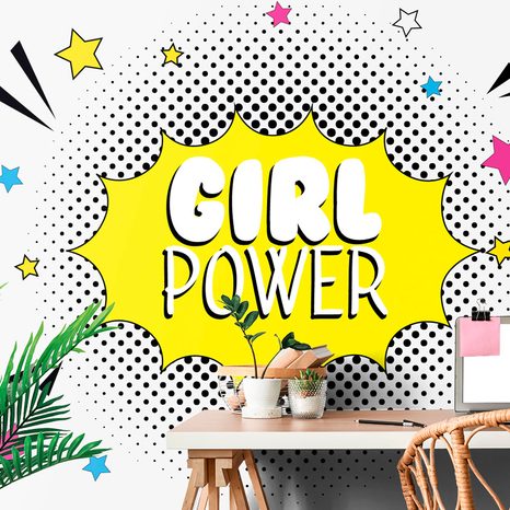 SAMOLJEPLJIVA TAPETA S POP ART NATPISOM - GIRL POWER - POP ART TAPETE - TAPETE