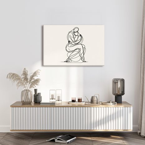 WANDBILD MINIMALISTISCHE ZEICHNUNG EINER FIGUR - BILDER MIT LIEBESMOTIVEN - BILDER