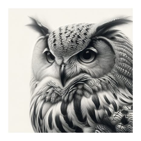 OBRAZ REALISTICKÝ PORTRÉT SOVY - OBRAZY PTÁCI - OBRAZY