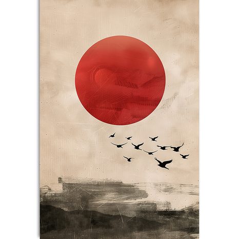 QUADRO SU TELA – JAPANDI MAGIA DELLA LUNA ROSSA - JAPANDI QUADRI - STAMPE E QUADRI