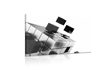 WANDBILD STRATEGISCHER WÜRFEL IN SCHWARZ-WEISS - SCHWARZ-WEISSE BILDER - BILDER