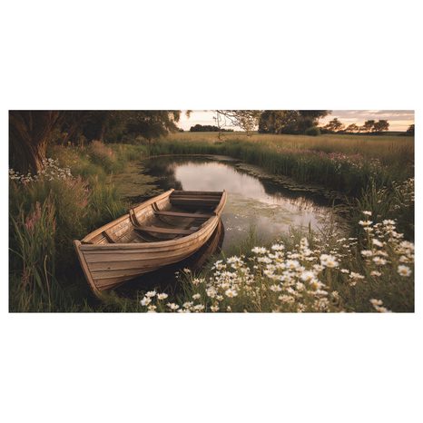 WANDBILD BOOT IN BLUMIGER BUCHT - BILDER SEEN - BILDER