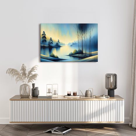 WANDBILD RUHIGER SEE IN BLAU - BILDER SEEN - BILDER