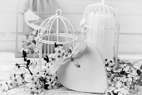 SAMOLEPÍCÍ FOTOTAPETA ČERNOBÍLÉ ROMANTICKÉ ZÁTIŠÍ VE VINTAGE STYLU - SAMOLEPÍCÍ TAPETY - TAPETY