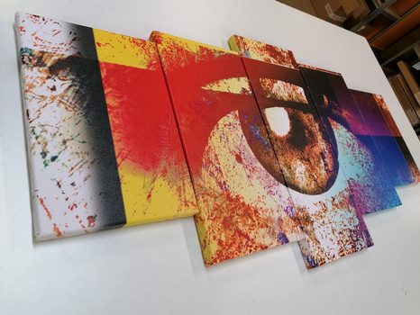 5-DÍLNÝ OBRAZ SURREALISTICKÉ OKO - ABSTRAKTNÍ OBRAZY - OBRAZY