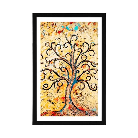 POSTER WITH MOUNT SYMBOL OF THE TREE OF LIFE - FENG SHUI - POSTERS