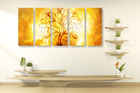 5-DÍLNÝ OBRAZ STROM ŽIVOTA - OBRAZY STROMY ŽIVOTA - OBRAZY