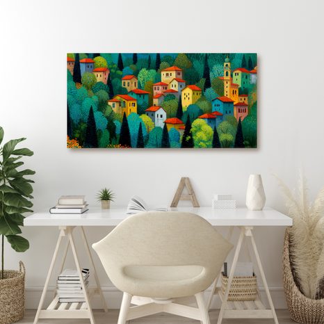 OBRAZ BAREVNÉ DOMY V PŘÍRODĚ - BAREVNÉ DOMY - OBRAZY