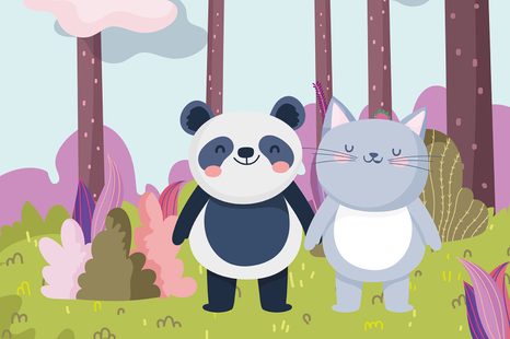 SAMOLEPÍCÍ TAPETA ZVÍŘÁTKA V LESE - SAMOLEPÍCÍ TAPETY - TAPETY