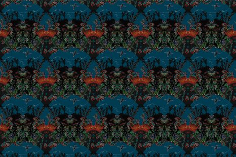 SAMOLEPÍCÍ TAPETA TAJEMNÝ LES S MODRÝM POZADÍM - SAMOLEPÍCÍ TAPETY - TAPETY