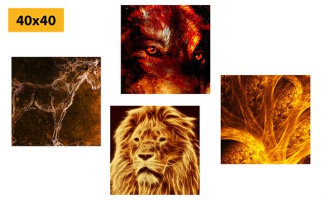 SET DI QUADRI – ANIMALI ASTRATTI - COLLEZIONI DI QUADRI - STAMPE E QUADRI