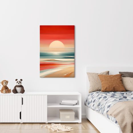 SLIKA PEŠČENE PLAŽE S TOPLO SVETLOBO - SLIKE MORJE IN PLAŽA - SLIKE