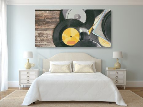 WANDBILD ALTE SCHALLPLATTEN - VINTAGE- UND RETRO-BILDER - BILDER