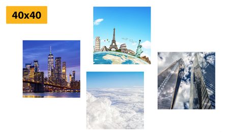 SET DI QUADRI – VISTA SUI GRATTACIELI DI NEW YORK - COLLEZIONI DI QUADRI - STAMPE E QUADRI