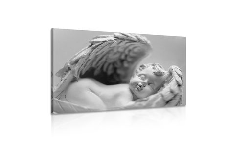 SLIKA MALI ANGELČEK V ČRNOBELI IZVEDBI - ČRNOBELE SLIKE - SLIKE