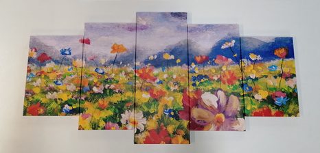 5 RÉSZES KÉP OLAJFESTMÉNY VAD VIRÁGOK - TERMÉSZET- ÉS TÁJKÉPEK - KÉPEK