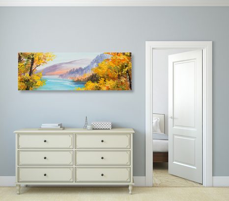 OBRAZ SCENÉRIE HORSKÉHO JEZERA - OBRAZY PŘÍRODY A KRAJINY - OBRAZY