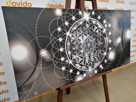 WANDBILD BEZAUBERNDES MANDALA IN SCHWARZ-WEISS - SCHWARZ-WEISSE BILDER - BILDER