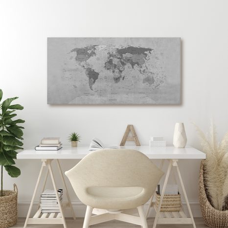 OBRAZ NA KORKU MAPA SVĚTA VE VINTAGE PROVEDENÍ - PICTURES ON CORK - PICTURES