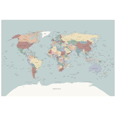 SELBSTKLEBENDE TAPETE BUNTE WELTKARTE - WELTKARTEN-TAPETEN - TAPETEN