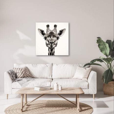 WANDBILD BLICK DER GIRAFFE - WANDBILDER ZEBRAS UND GIRAFFEN - BILDER