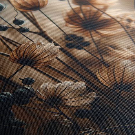 WANDBILD GETROCKNETE BLUMEN IN DUNKLEN TÖNEN - BILDER BLUMEN - BILDER