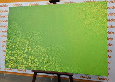 WANDBILD MODERNE MANDALA-ELEMENTE IN GRÜNTÖNEN - BILDER MIT FENG SHUI-MOTIVEN - BILDER