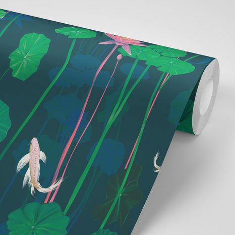 WALLPAPER WATER LILIES AND KOI CARPS - WALLPAPERS ANIMALS - WALLPAPERS