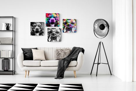 BILDER-SET HUNDE IM POP-ART-DESIGN - BILDERSETS - BILDER