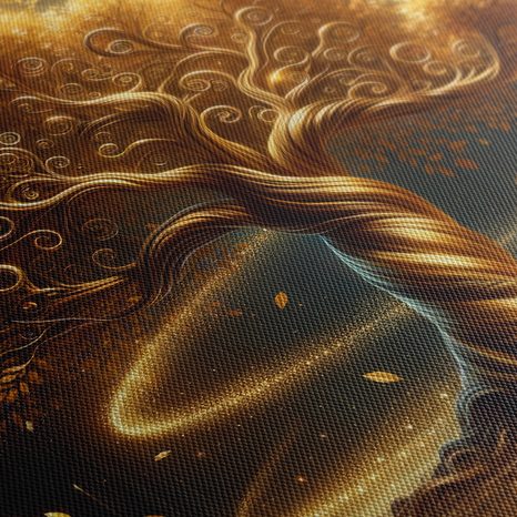 WANDBILD GOLDENER LEBENSBAUM IM GLANZ - BILDER BÄUME DES LEBENS - BILDER