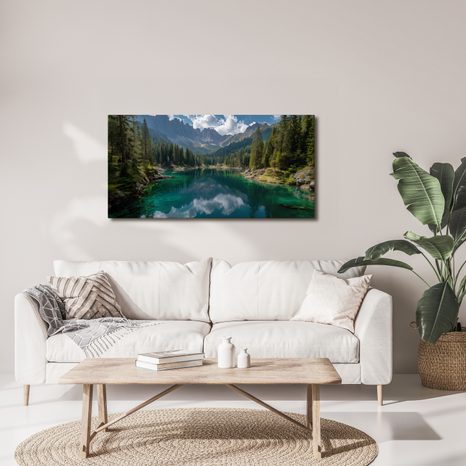 WANDBILD SPIEGELUNG DER BERGE IM SEE - BILDER SEEN - BILDER