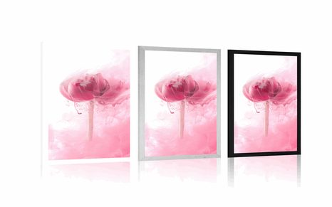 PLAKÁT RŮŽOVÝ KVĚT V ZAJÍMAVÉM PROVEDENÍ - KVĚTINY - PLAKÁTY