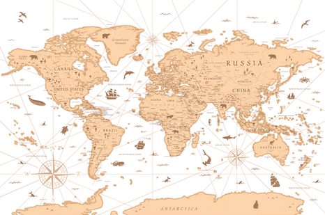CARTA DA PARATI – MAPPA BEIGE - CARTA DA PARATI MAPPE - CARTA DA PARATI