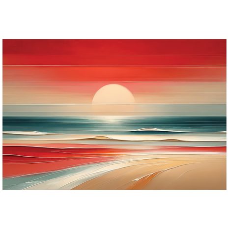 TAPETE ABSTRAKTER SONNENUNTERGANG ÜBER DEM OZEAN - TAPETEN SONNENAUFGANG UND SONNENUNTERGANG - TAPETEN