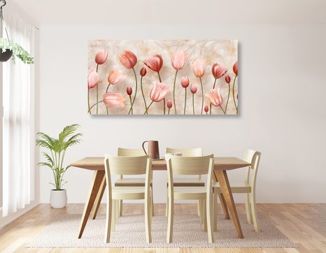WANDBILD ALTROSA TULPEN - BILDER BLUMEN - BILDER