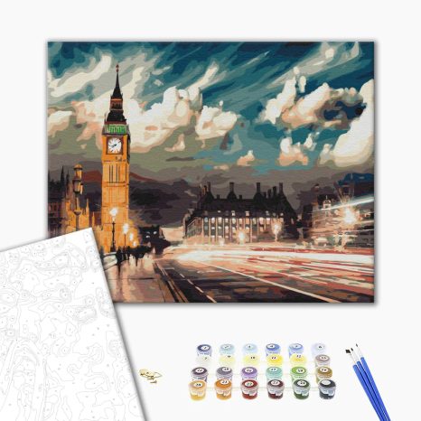 PEINTURE PAR NUMÉROS LONDRES AU CRÉPUSCULE - VILLES - PEINTURE PAR NUMÉROSS